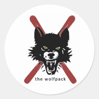 Sticker Rond Cartons de ski Wolfpack / casque