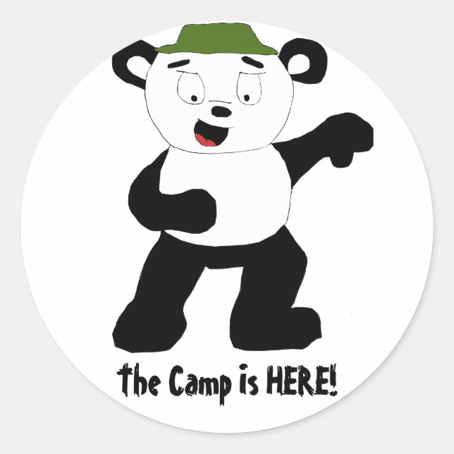 Sticker Rond Cartoon Camp Panda (Devant)