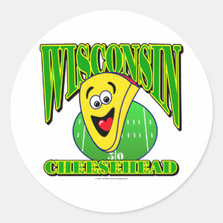 Sticker Rond Cartoon CheeseHead 2