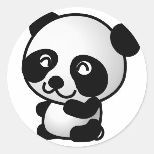 Sticker Rond Cartoon de Panda pour bébé mignon