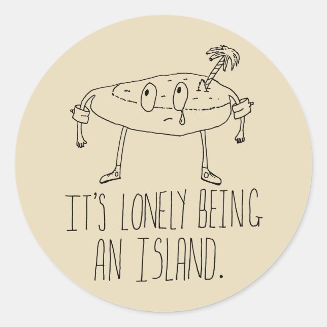 Sticker Rond Cartoon Island (Devant)