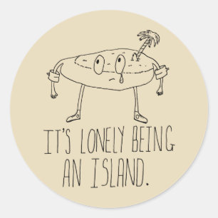 Sticker Rond Cartoon Island