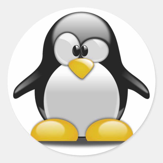 Sticker Rond Cartoon mignon bébé pingouin (Devant)