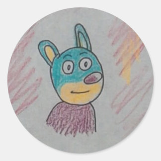 Sticker Rond Cartoon mignon drôle animal