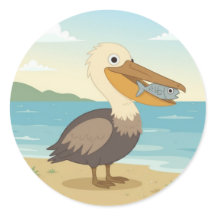 Cartoon mignon Pélican, oiseau de mer