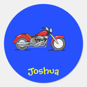 Sticker Rond Cartoon Red MotorCycle - MotoAuto