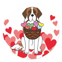 Cartoon Saint Bernard avec corbeille