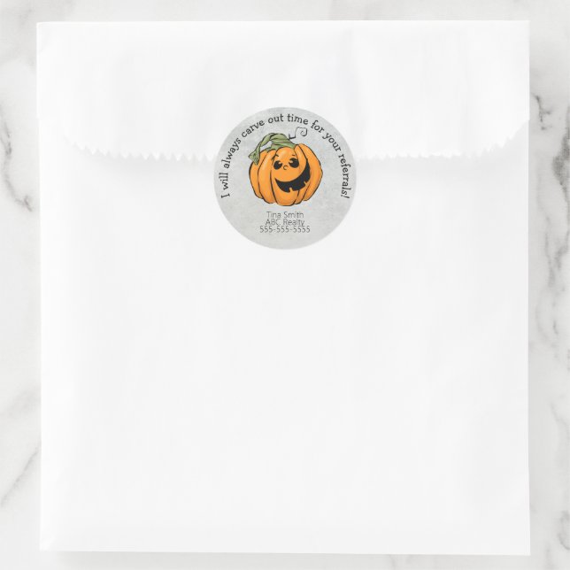 Sticker Rond Carve Time pour votre Halloween de référence (Sac)