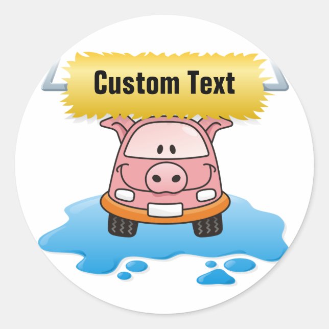 Sticker Rond Carwash Pig (Devant)