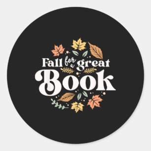 Sticker Rond Cas For A Great Book Reading Librarian Autumn Tea