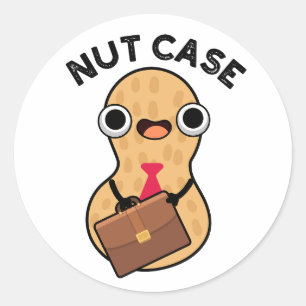 Sticker Rond Cas Nuts Drôles de jeux de mots sur les cacahuètes