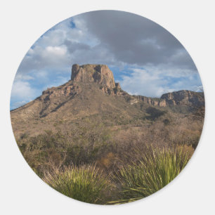 Sticker Rond Casa Grande Peak, Bassin du Chisos, Big Bend