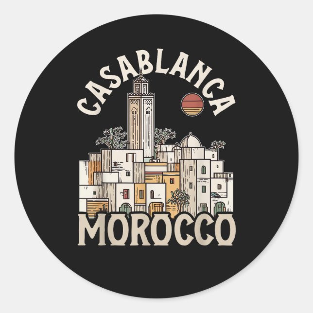 Sticker Rond casablanca maroc  (Devant)