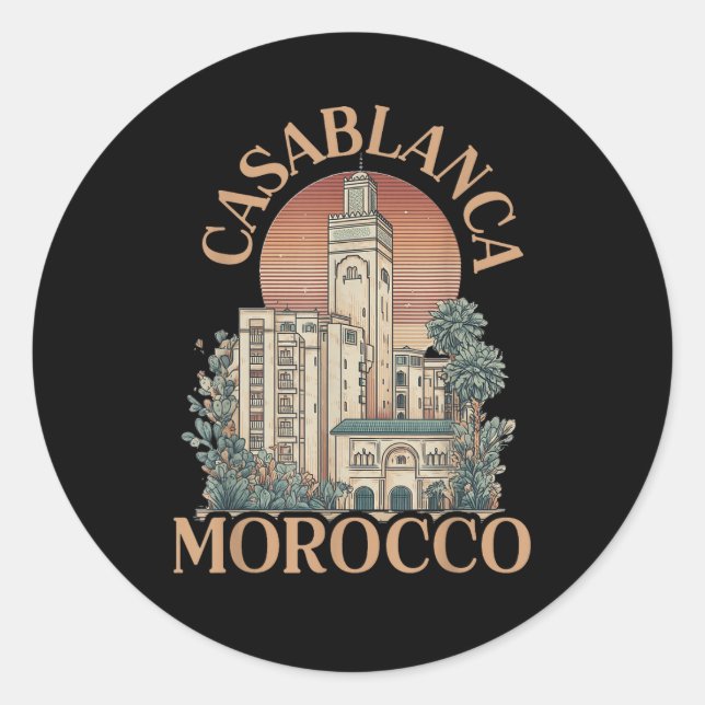 Sticker Rond casablanca maroc (Devant)