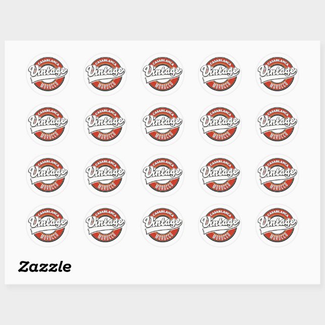 Sticker Rond Casablanca Maroc logo vintage (Feuille)