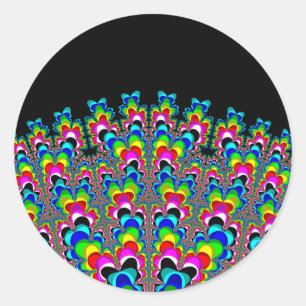 Sticker Rond Cascade arc-en-ciel - Art fractal