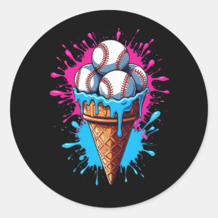 Sticker Rond Cascade de glace de baseball Amateur de sports