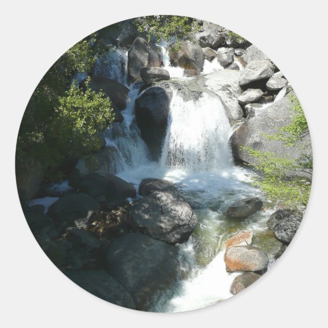 Sticker Rond Cascade Falls à Yosemite National Park (Devant)