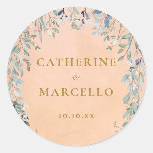 Sticker Rond Cascade Floral de Mariage Rustique