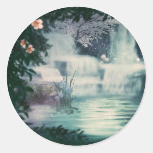 Sticker Rond Cascade Imaginaire