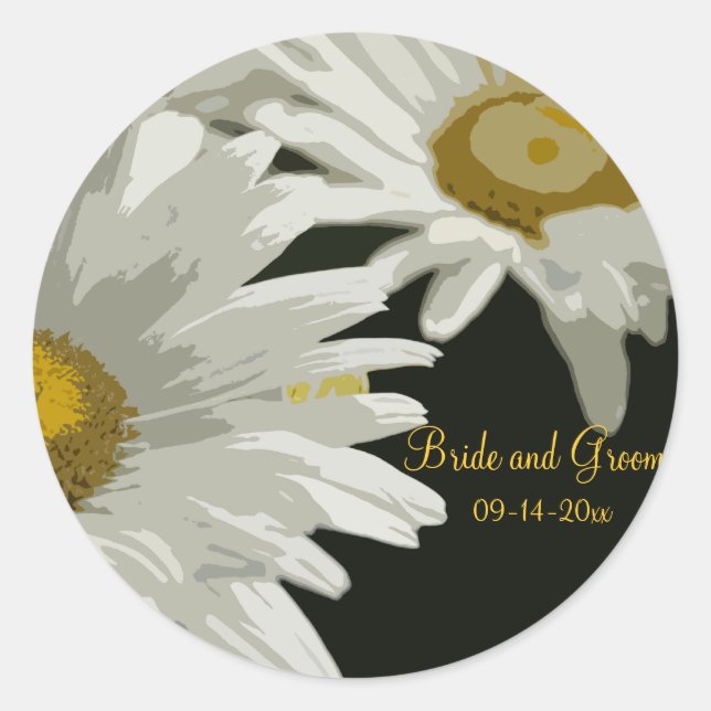 Sticker Rond Cascades de jardin blanc Mariage Enveloppe sceaux (Devant)