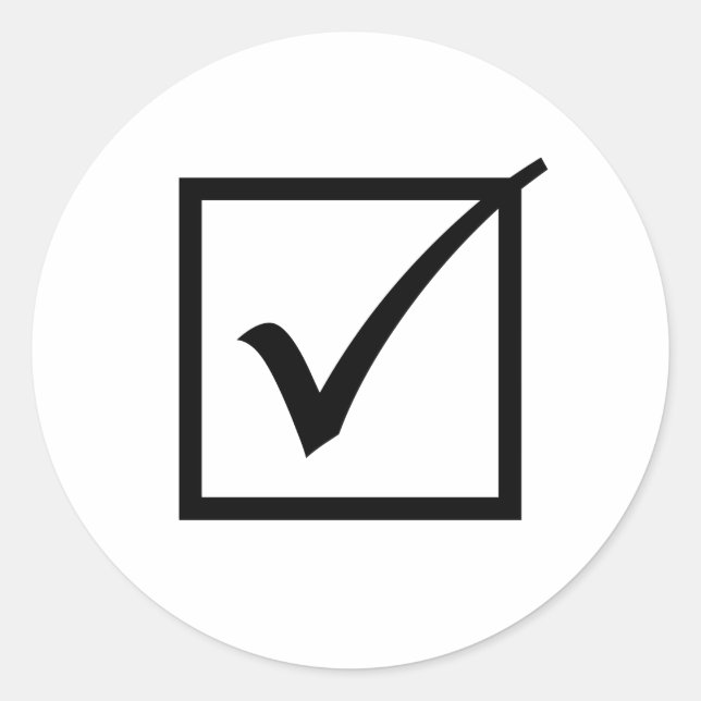 Sticker Rond Case à cocher noire (Devant)