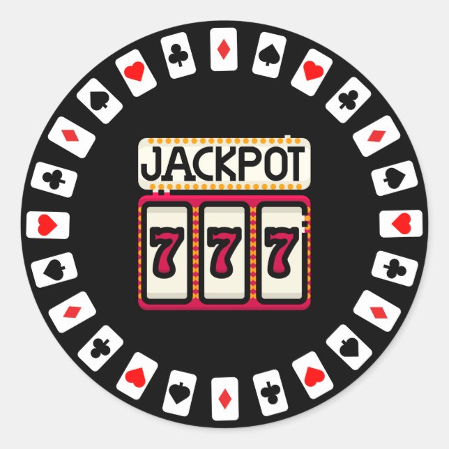 Sticker Rond Casino Hit the Jackpot 777 (Devant)