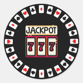 Sticker Rond Casino Hit the Jackpot 777