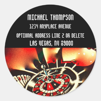 Sticker Rond Casino Las Vegas Style Adresse de retour