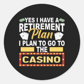 Sticker Rond Casino Pour Retraite Retiret Plan