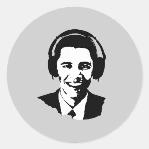 Sticker Rond Casque Barack Obama
