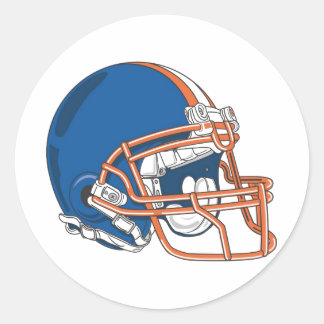 Sticker Rond Casque bleu