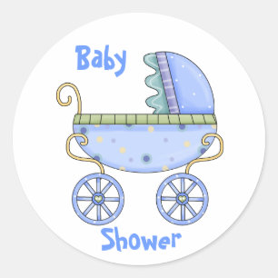 Sticker Rond Casque bleu pour bébé garçon Enveloppe douche pour