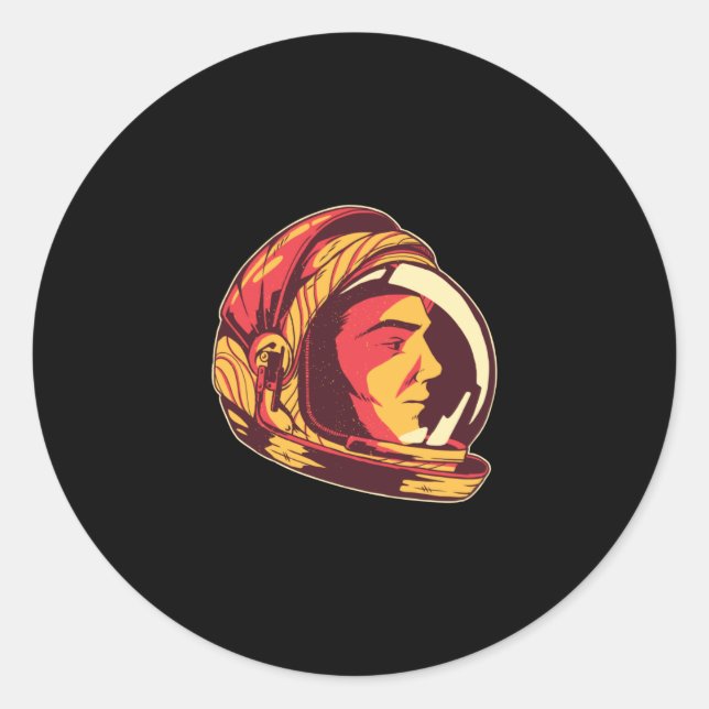Sticker Rond Casque d'astronaute (Devant)