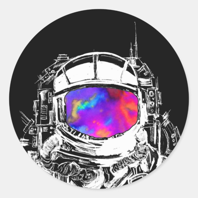 Sticker Rond Casque d'astronaute de Trippy (Devant)