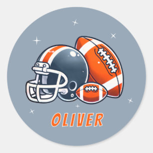 Sticker Rond Casque de balle de football dessin Anniversaire