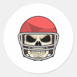 Sticker Rond Casque de football à crâne