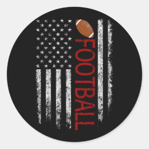 Sticker Rond Casque de football américain drapeau Balle de rugb