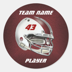 Sticker Rond Casque de football blanc et marron