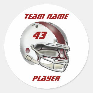 Sticker Rond Casque de football blanc et marron