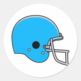 Sticker Rond Casque de football bleu clair