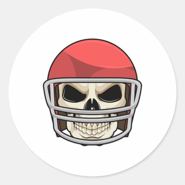 Sticker Rond Casque de football crâne (Devant)