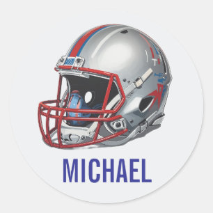 Sticker Rond Casque de football de motivation inspirante nom