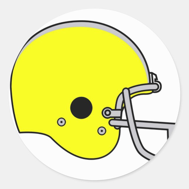 Sticker Rond casque de football jaune (Devant)