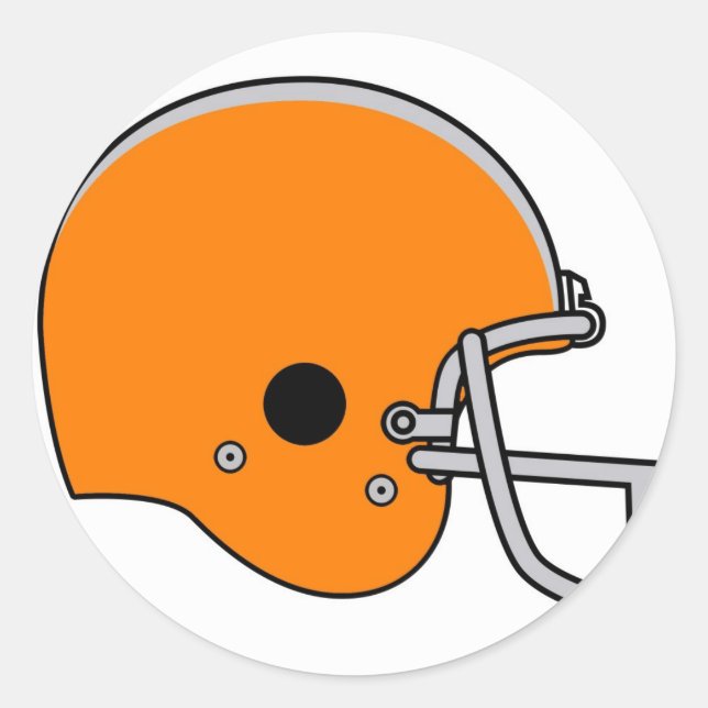 Sticker Rond Casque de football orange (Devant)