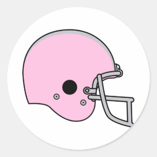 Sticker Rond Casque de football rose