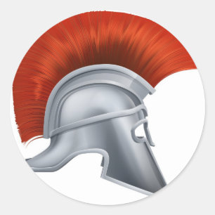 Sticker Rond Casque de guerrier grec antique
