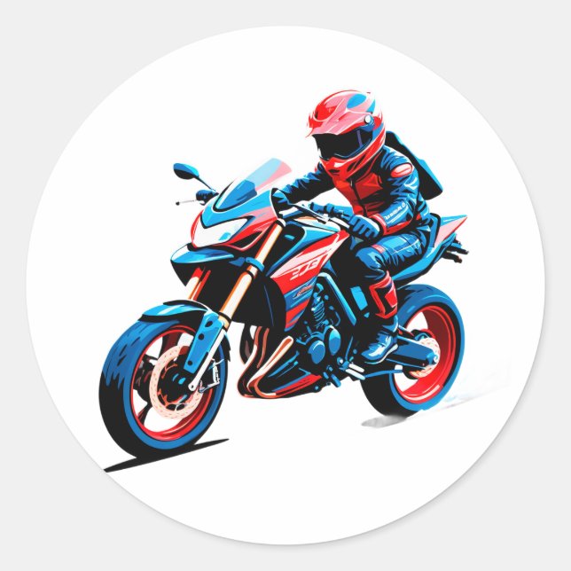 Sticker Rond Casque de moto élégant pour motard vintage (Devant)