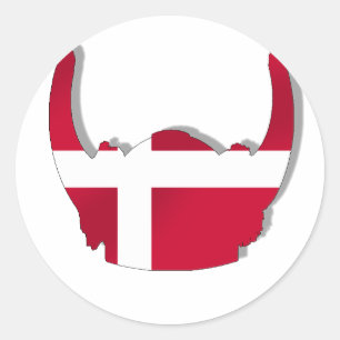 Sticker Rond Casque de Viking Dansk du danois du Danemark