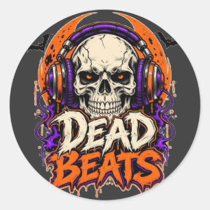 Sticker Rond Casque Dead Beats crâne